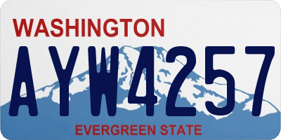 WA license plate AYW4257