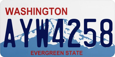 WA license plate AYW4258