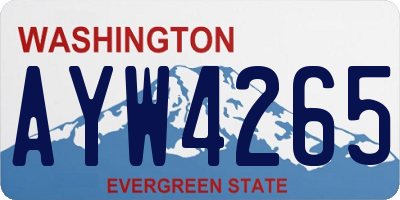 WA license plate AYW4265