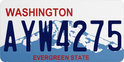 WA license plate AYW4275