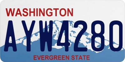 WA license plate AYW4280