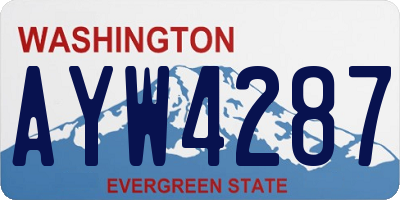 WA license plate AYW4287