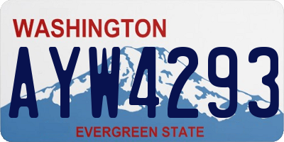 WA license plate AYW4293
