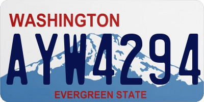 WA license plate AYW4294