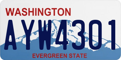 WA license plate AYW4301