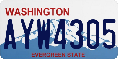 WA license plate AYW4305