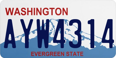 WA license plate AYW4314