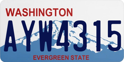 WA license plate AYW4315