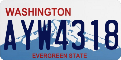 WA license plate AYW4318