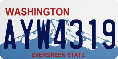 WA license plate AYW4319