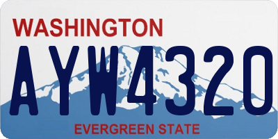 WA license plate AYW4320