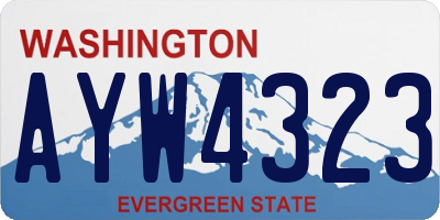 WA license plate AYW4323