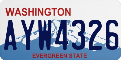 WA license plate AYW4326