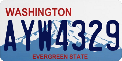 WA license plate AYW4329