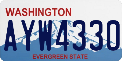 WA license plate AYW4330