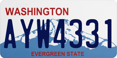 WA license plate AYW4331