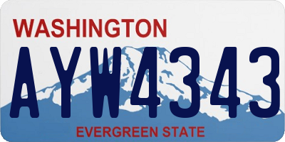 WA license plate AYW4343