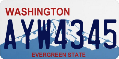 WA license plate AYW4345