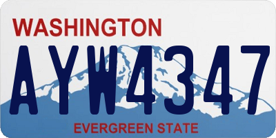 WA license plate AYW4347