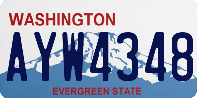 WA license plate AYW4348