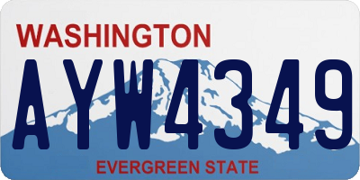 WA license plate AYW4349