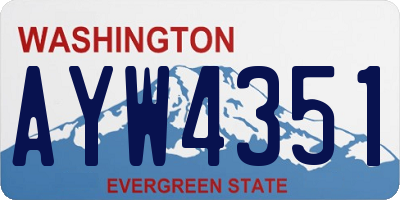 WA license plate AYW4351