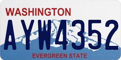 WA license plate AYW4352