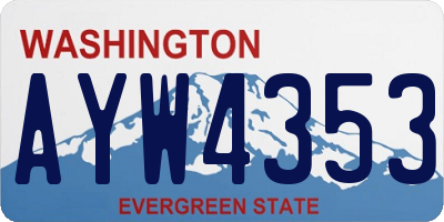 WA license plate AYW4353