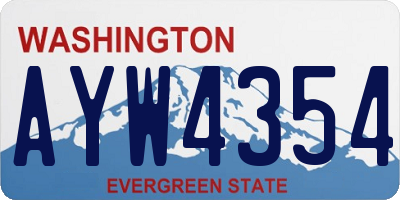 WA license plate AYW4354