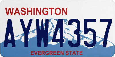 WA license plate AYW4357