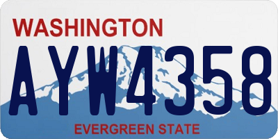 WA license plate AYW4358