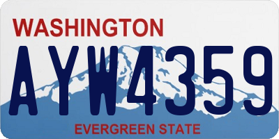 WA license plate AYW4359