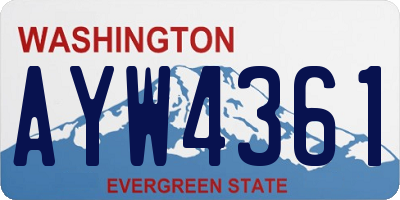 WA license plate AYW4361