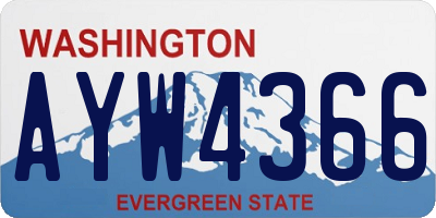 WA license plate AYW4366