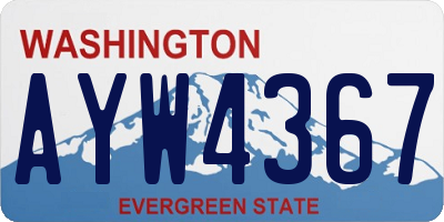 WA license plate AYW4367