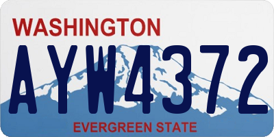 WA license plate AYW4372