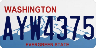 WA license plate AYW4375