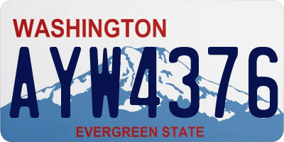 WA license plate AYW4376