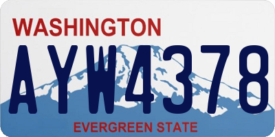 WA license plate AYW4378