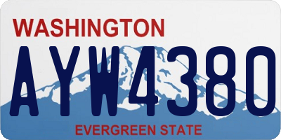 WA license plate AYW4380