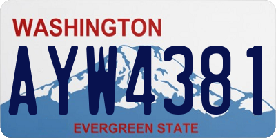 WA license plate AYW4381