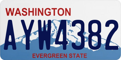 WA license plate AYW4382