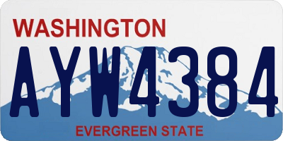 WA license plate AYW4384