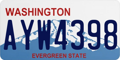 WA license plate AYW4398