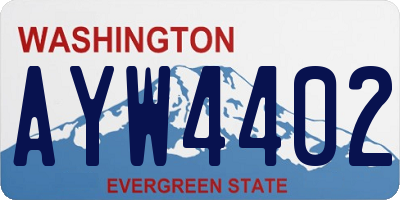 WA license plate AYW4402
