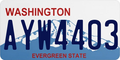 WA license plate AYW4403