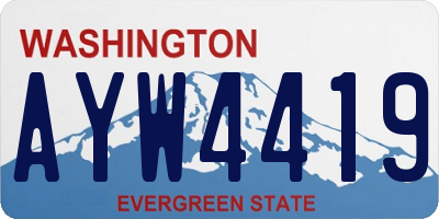WA license plate AYW4419