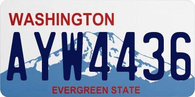 WA license plate AYW4436