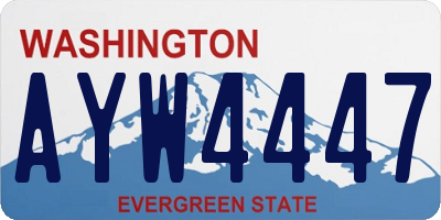 WA license plate AYW4447