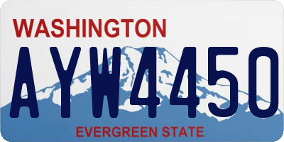 WA license plate AYW4450